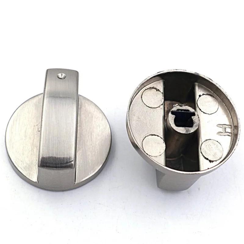 1Pc Gas Stove Knobs 6mm Silver Modern Kitchen Electric Cooker Oven Hob Control Switch For Household Hardware Replacement Tools