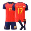 Teens Kids Adults Football Kits Sport Training Jersey Set with Socks 2026 FIFA World Cup Spain Home #17 Williams JR.