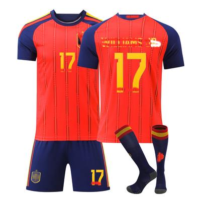Jugendliche Kinder Erwachsene Fußballtrikots Sport Trainings Trikot Set mit Socken 2026 FIFA Weltmeisterschaft Spanien Heim #17 Williams JR.