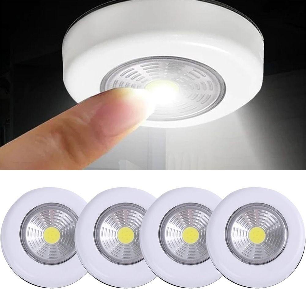 Battery Operated Push Lights Wireless LED Puck Lights  for Closet Counter Kitchen Cabinet