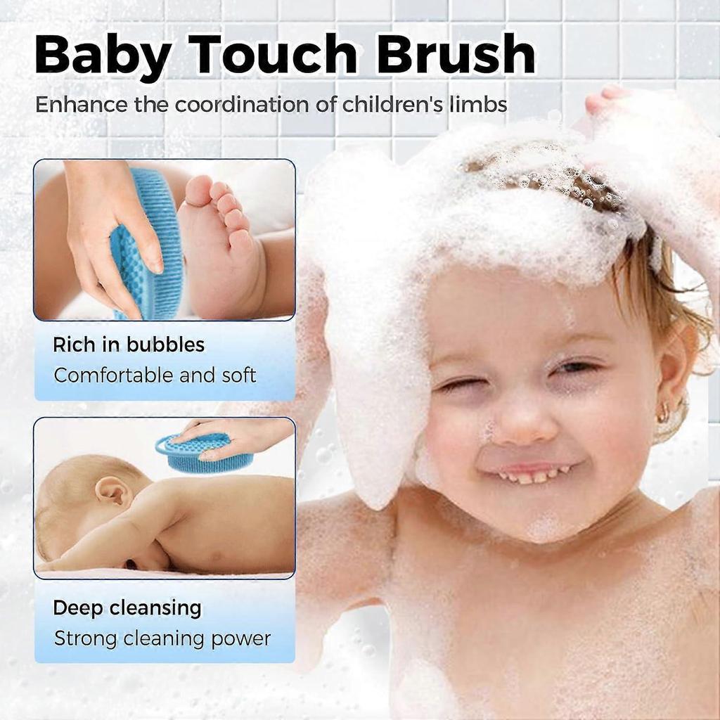 3PCS Silicone Body Scrubber Shower, Soft Gentle Shower Brush Loofah for Sensitive Skin, Lather Well, Handheld Cleansing Skin Brush for