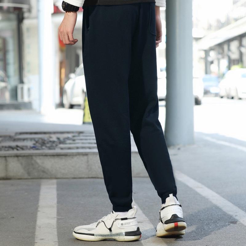 Men's Elastic Waist Sportswear Cuffed Sweatpants - Casual Spring/Autumn Long Pants