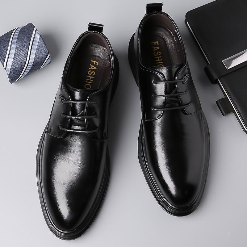 Fashion Fashion Casual Designer Shoes Male Derby English Style Groom Wedding Autumn Cowhide Pointy Dress Business Men's Leather Shoes