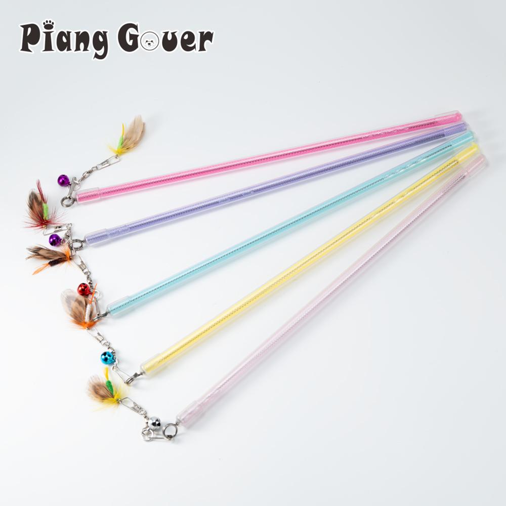 Short Funny Cat Stick Simulated Little Insects Feather Cat Toy Kitten Interactive Pet Toy
