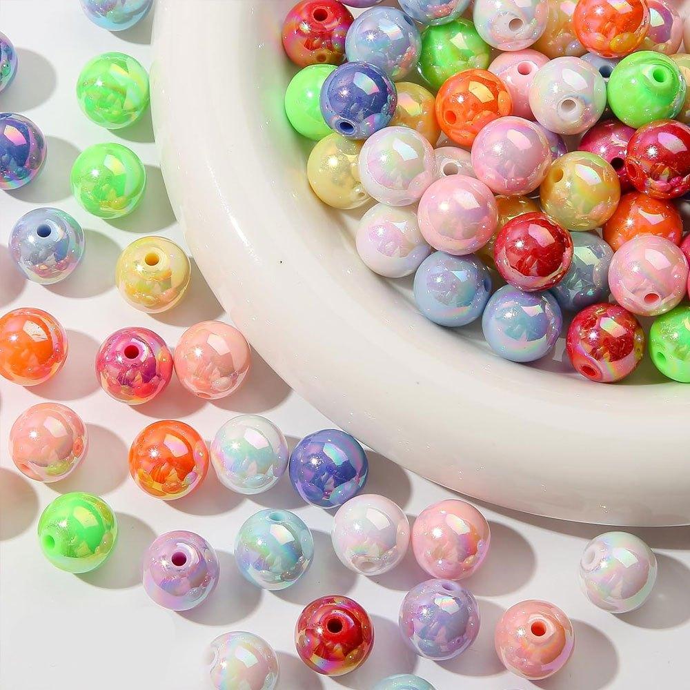 10/20/30pcs 15.5mm acrylic beads Ab colored beads round beads multi-color acrylic beads bracelet necklace earrings jewelry making