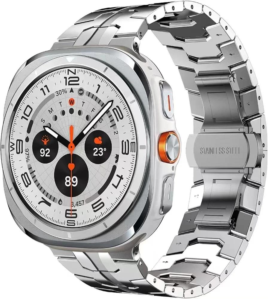 

Титановый ремешок для Samsung Galaxy Ultra Watch 47 мм Без зазоров Роскошный ремешок для Galaxy Ultra Мужской ремешок Браслет для смарт-часов Galaxy Ultra 47mm