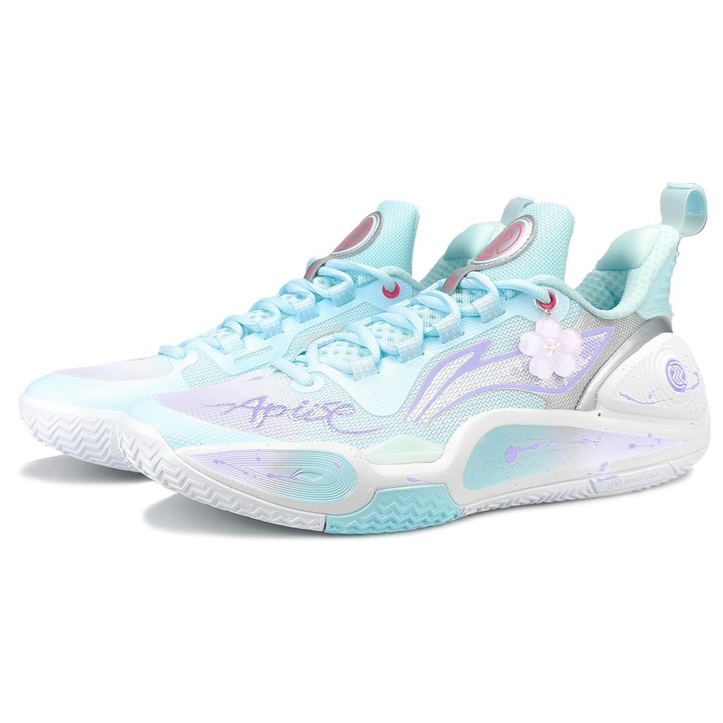 Li Ning Speed 9 Demping Slijtvast Antislip Lage top Basketbalschoenen Heren Blauw Wit ABPT001-6(Team537-)