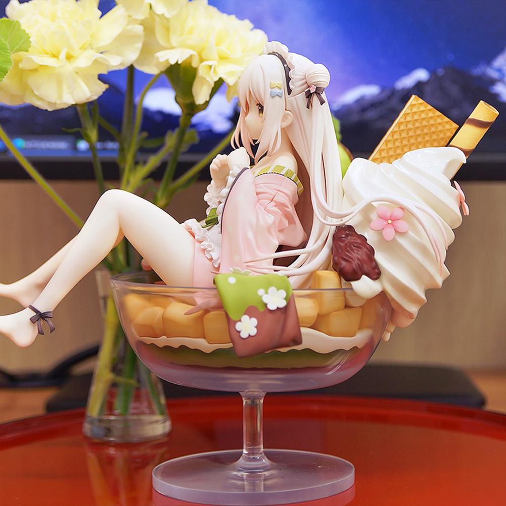 20cm Anime Shiratama Komame figure cute Ice cream girl Action Figure Toy Game Collectible Model Doll pvc Desktop Decoration Gift