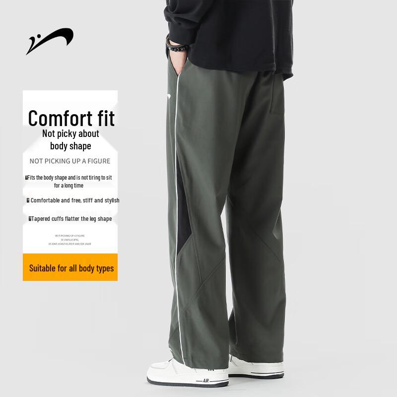 Guirenniao Men's Loose Straight Casual Pants