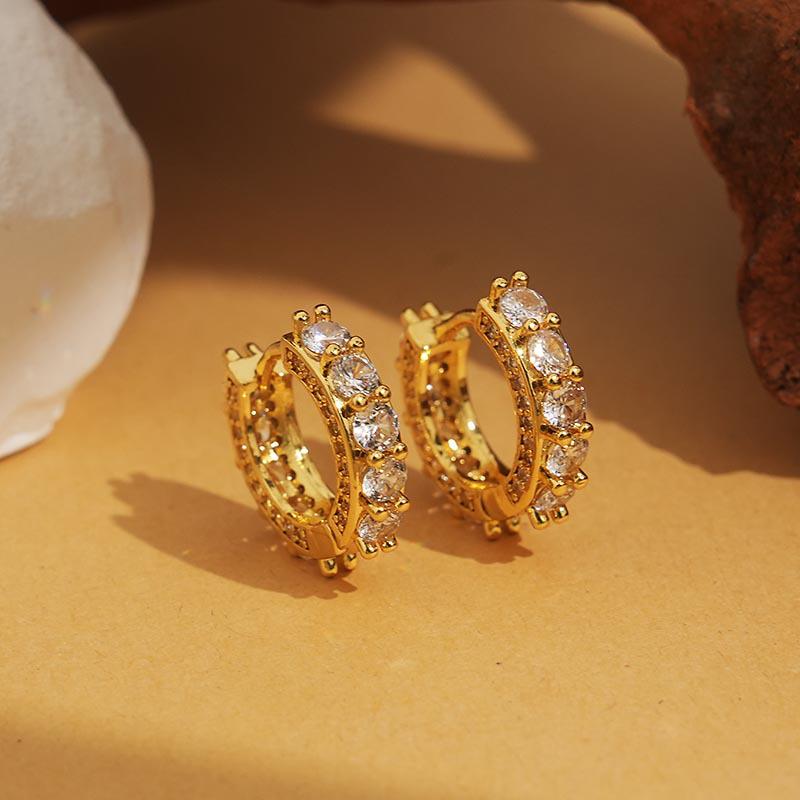 2025 Trendy Luxury Diamond Hoop Earrings for Women - Light, Chic, Hip Hop Design