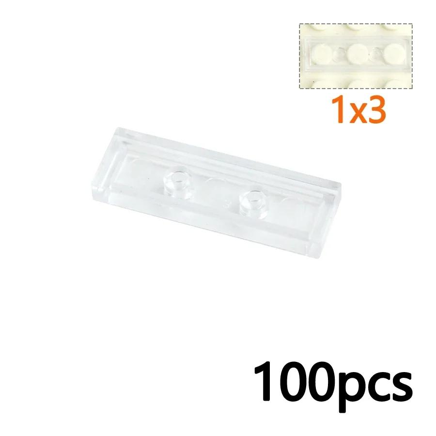 DIY Transparent Clear Building Blocks Smooth Thin Bricks Compatible with Leading Brands
