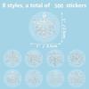 500 Sheets/Roll Transparent Snowflakes Stickers Christmas Tags Stickers For Kids Gift Baking Package Envelope Decor Stationery