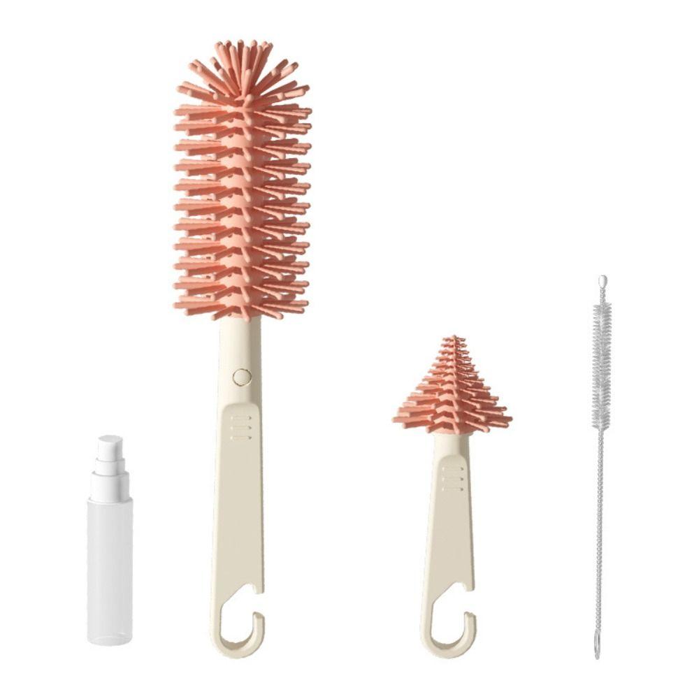 Silicone Bottle Brush Set Baby Bottle Drying Rack Portable Bottle Scrubber Cleaning Tool Set