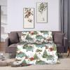 Vintage Christmas Tree Flannel Blanket Warm Soft Throw Blanket for Couch Bed Decorative Print Bedspread Sofa Bed Cover