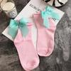 27 Colors Japanese Streetwear Socks Women's Bow Socks Fashion Female Patchwork Candy Color Short Socks Cute Ladies Knot Sokken