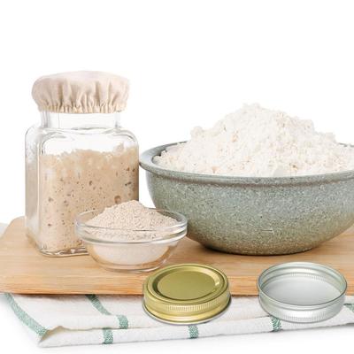 10Pcs Reusable Sourdough Starter Jar Covers Elastic Cloth Handmade Fabric Lids Breathable Durable Sourdough Fermentation Jar Lid