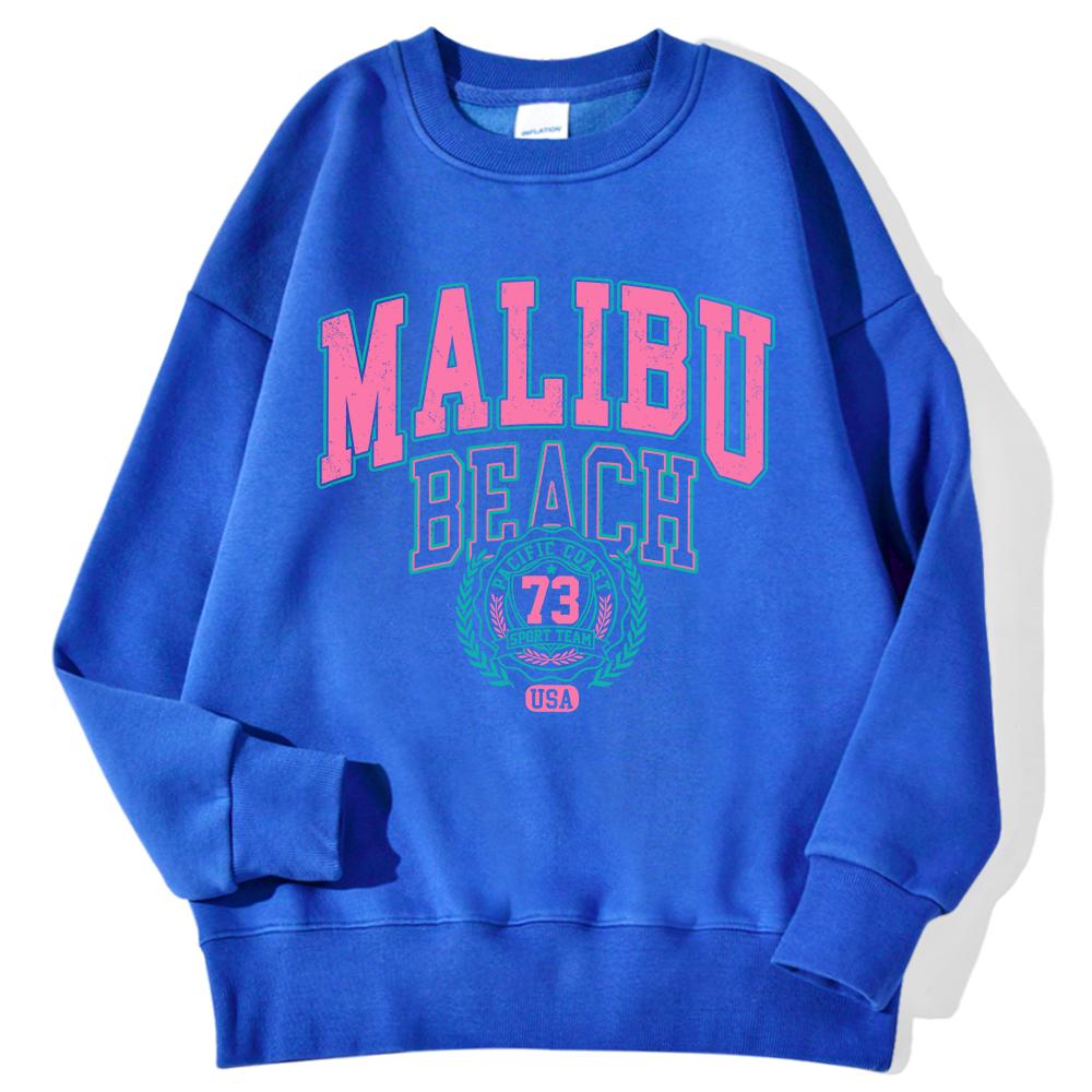 Bluzy z literami New York California Malibu Zimowe Damskie Codzienne Luźne Bluzy z kapturem Ciepłe Okrągły dekolt Pulower Wygodne ubrania