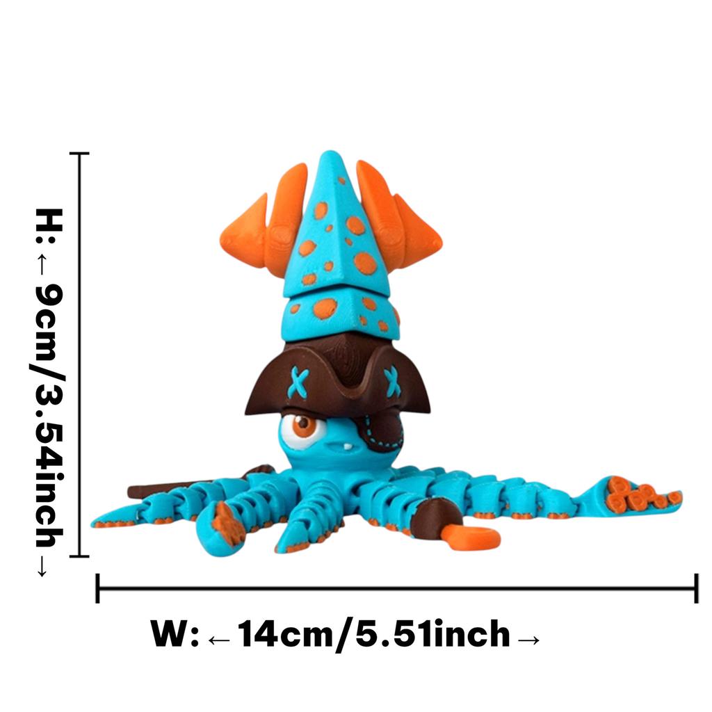 Funny 3D Printing Octopus Toy Statue Simulation Ocean Animal Octopus Model Joint Movable Decompression Children Toy Gift