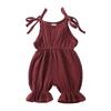 INS Baby & Toddler Cotton/Linen Suspender Romper with Lace Leg Openings
