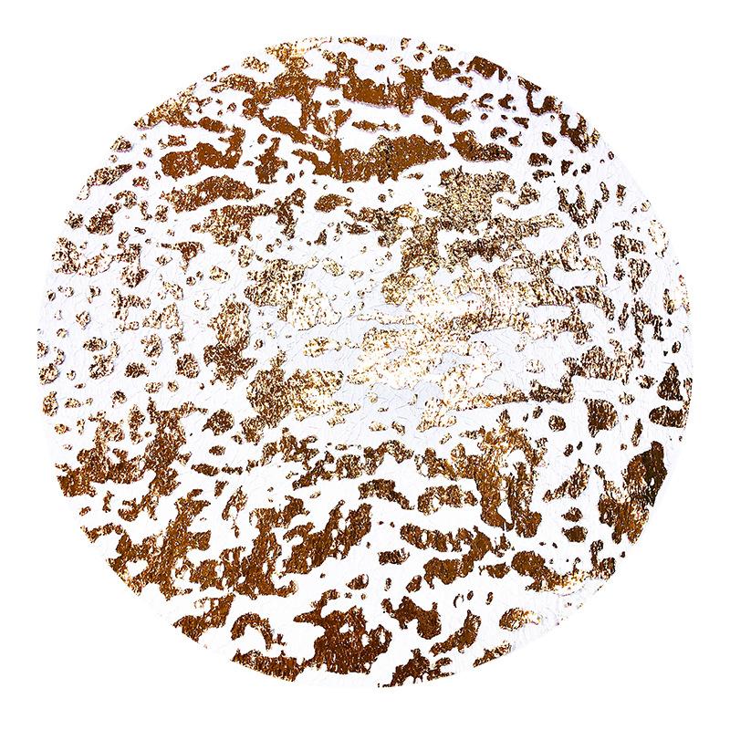 10pcs Disposable Placemats Set 13 Inch Round Gold Foil Mesh Pressed Table Mates for Home Dining Table Party Decoration