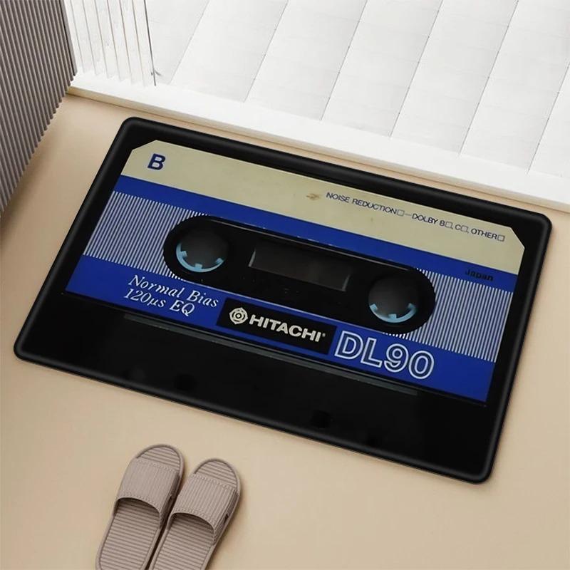Vintage Cassette Music Tape Door Mat Home Bathroom Anti-slip Foot Rug Bedroom Living Room Entrance Decor Carpet Kitchen Doormats