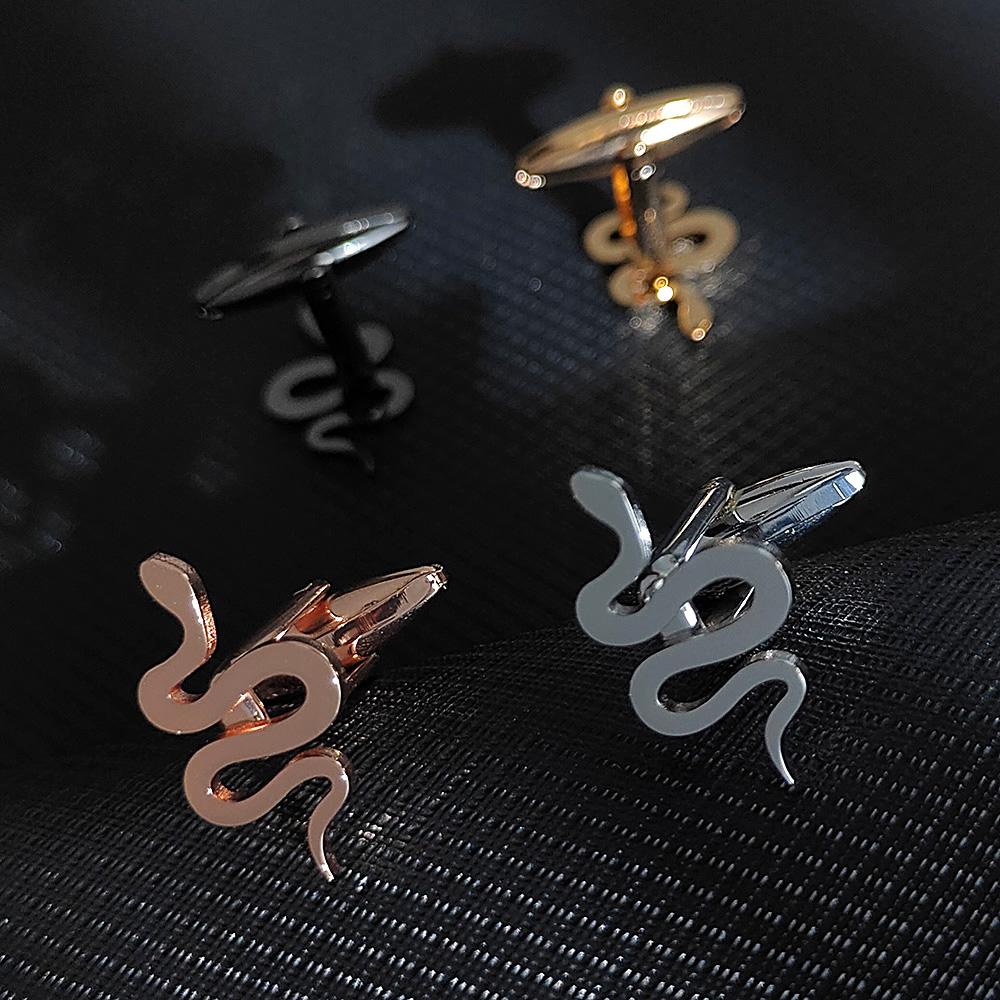 Metalen Slang Manchetknopen Heren Zakelijk Overhemd Knopen Gepolijst Ontwerp Manchetknopen Mode Sieraden Accessoires Verjaardagscadeaus voor Mannen