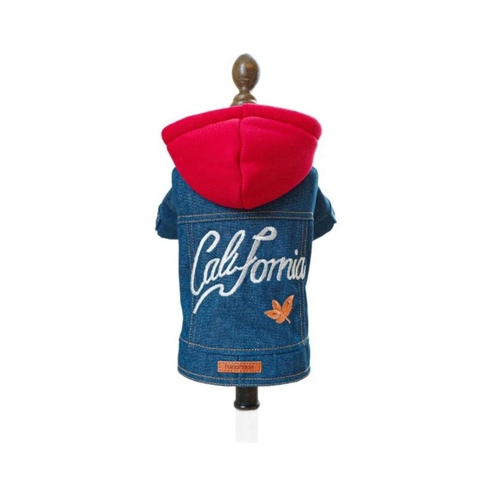 Comfortable Dog Jean Jacket Windproof Dog Coats Fashion Pet Denim Hoodie Daily Wear