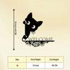 Vintage Metal Black Cat Welcome Sign Wall Decor For Cat Lovers Gift