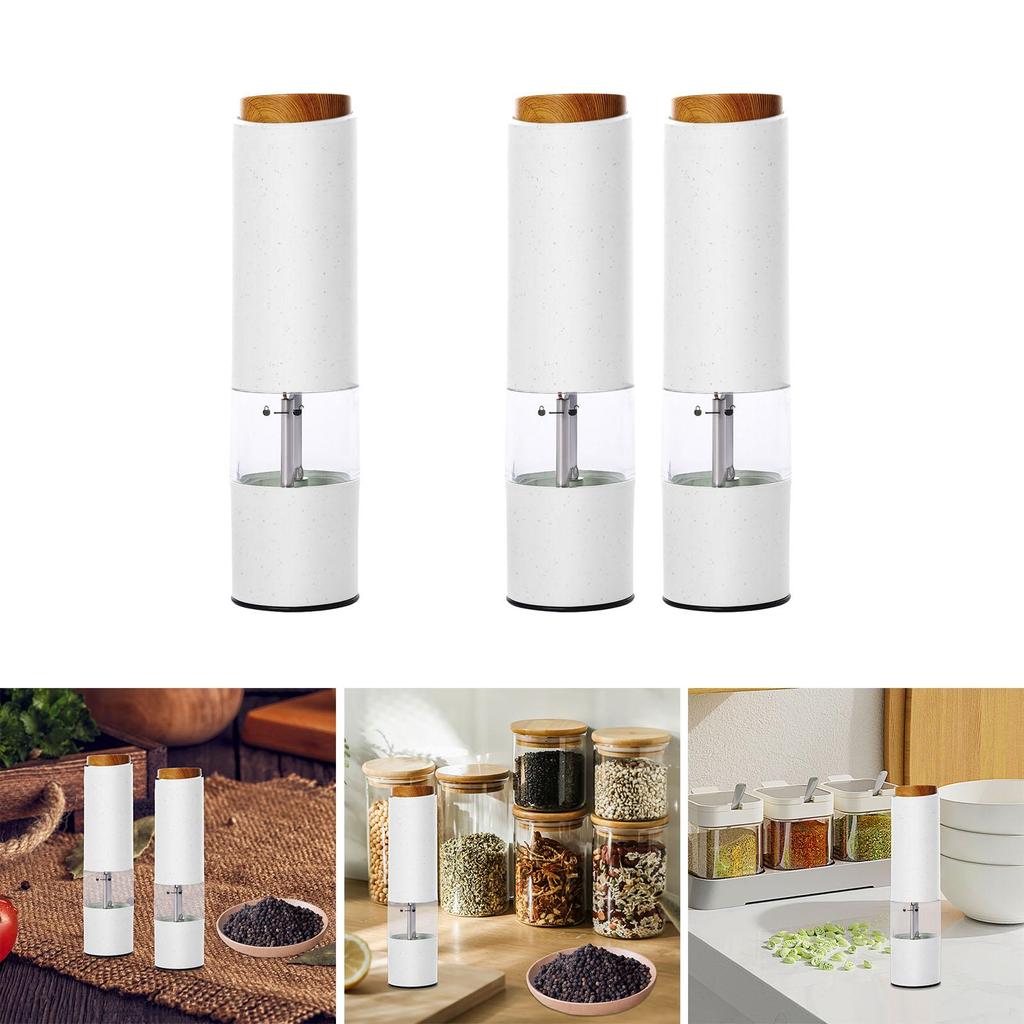 Electric Pepper Grinder Sturdy with LED Light Professional Refillable Adjustable Spice Grinder Portable for Camping Bar Kitchen