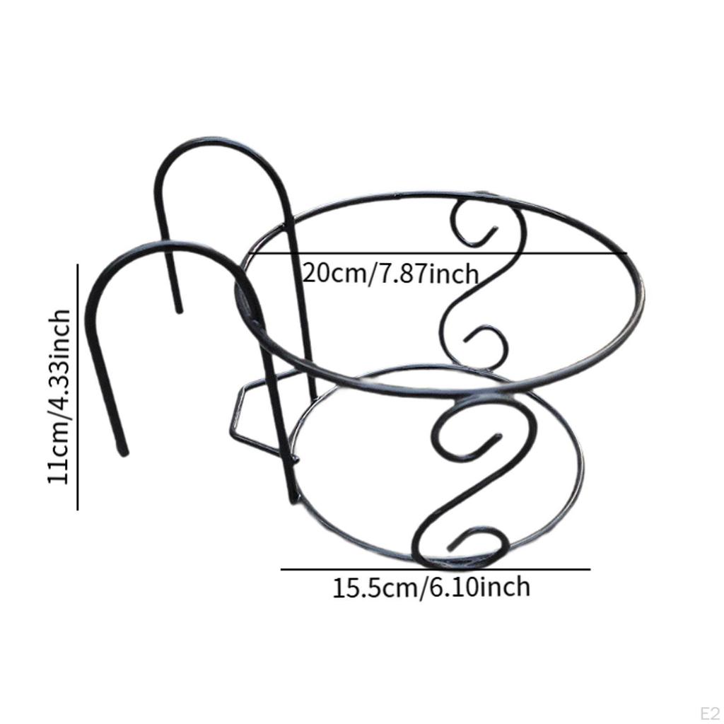 Hanging Planters Basket Over The Rail Flower Pot Holder Multipurpose Metal Plant