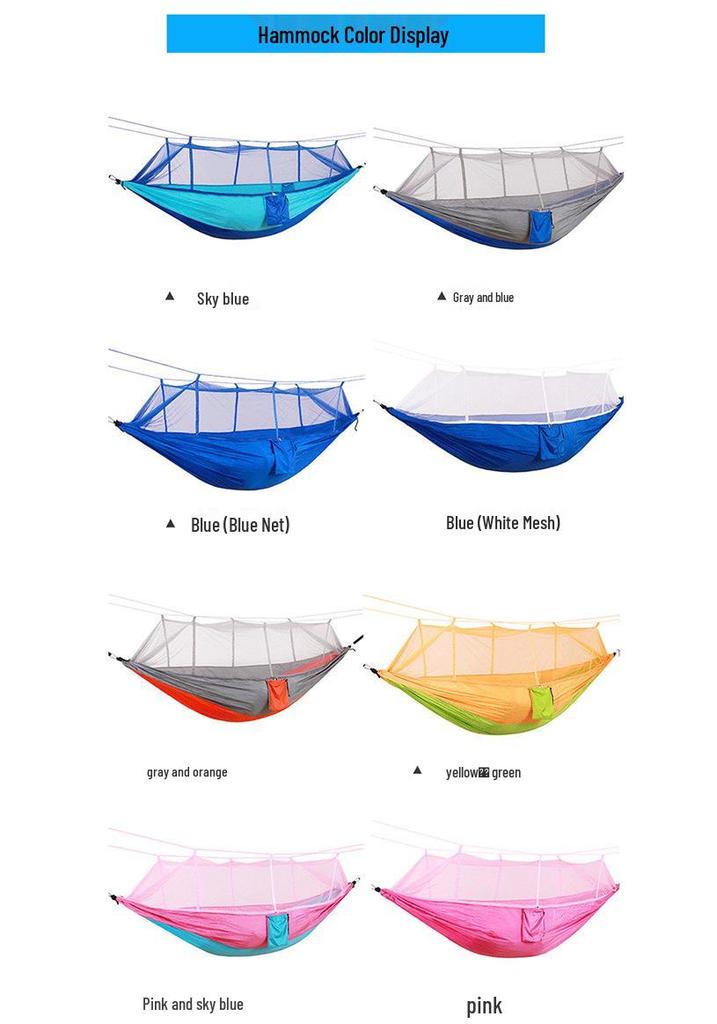 Portable Outdoor Thickened Anti-tip Double Hammock for Camping, Picnic, Courtyard, Balcony, and Home Use Swing