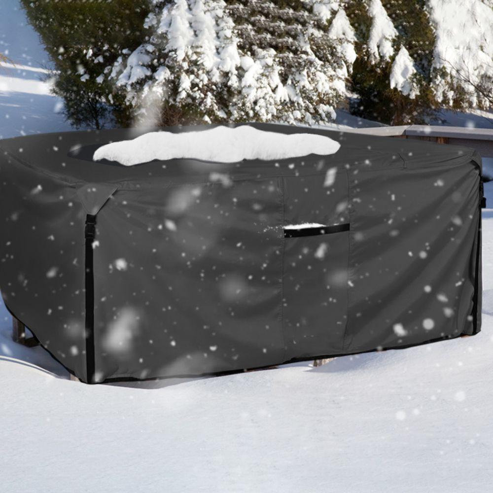 Waterproof Patio Table Cover Sun Protection with Air Vents Furniture Dust Cover Cloth Oxford Cloth Buckle Garden Furniture Cover