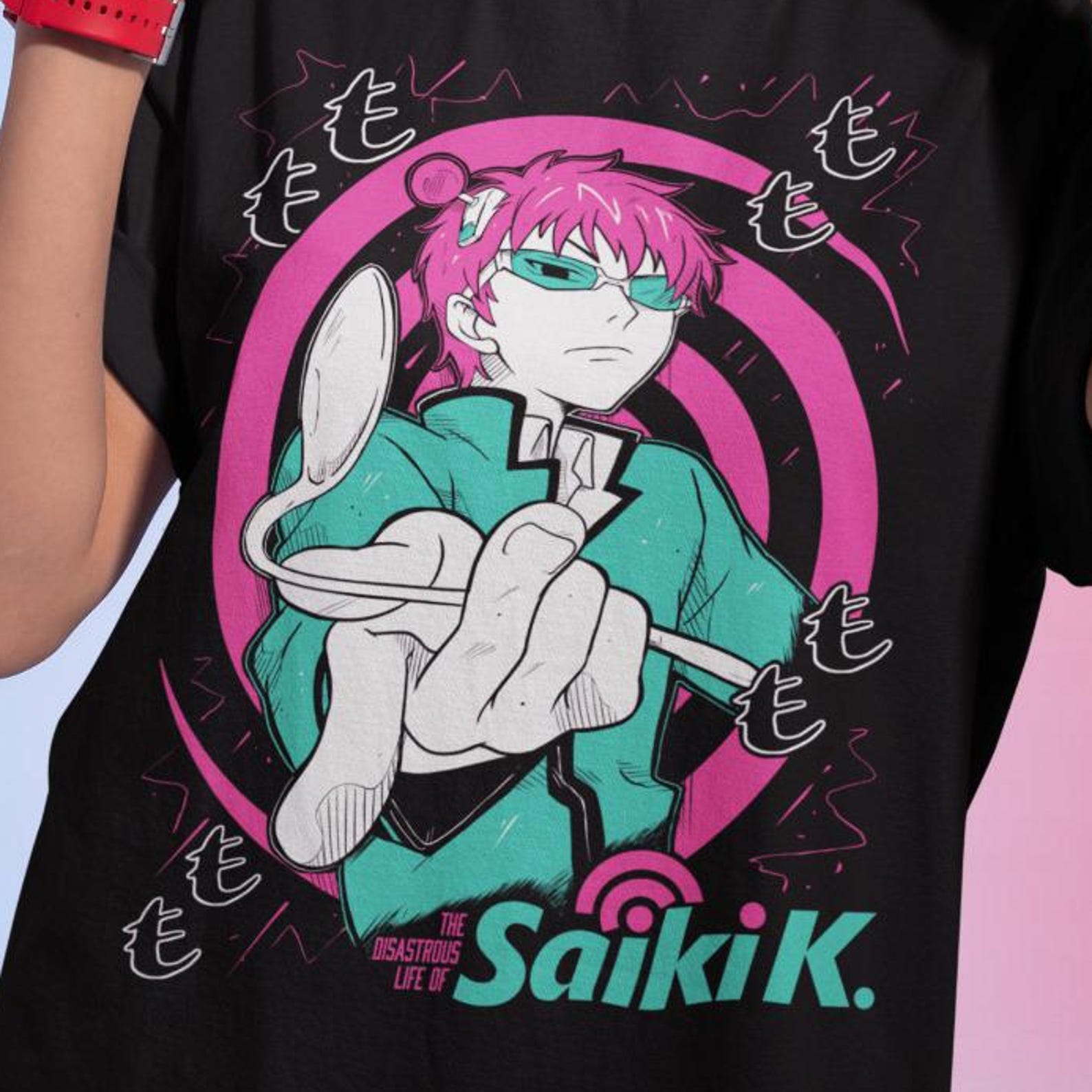 SAIKI K  раздраженное лицо  Saiki Kusuo no Sai Nan ФУТБОЛКА 2XL