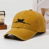 Fashion Cartoon Cat Embroidery Baseball Cap Visor Washed Cotton Peaked Cap Adjustable Sunscreen Hats For Man Women