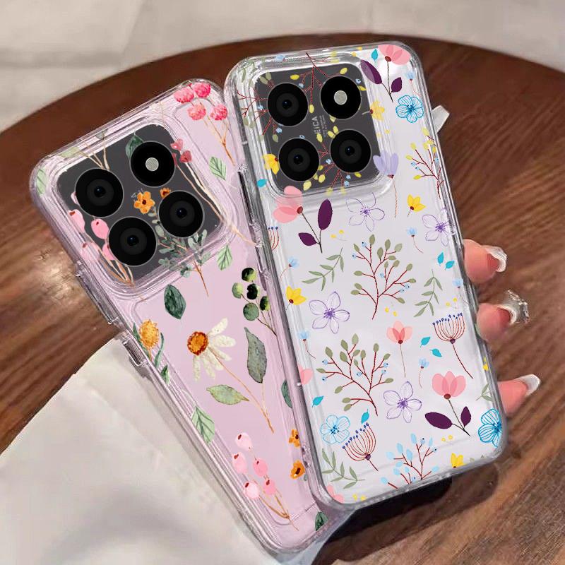 Girl Flowers Pattern Case For Xiaomi Redmi Note 15 Pro 4G Funda Redmi Note 14 13 Pro 5G Clear TPU Silicone Soft Cover