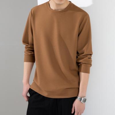 Rundhalspullover Herren Frühling Dünnes Rundhals Langarm T-Shirt Neues Bottoming Top