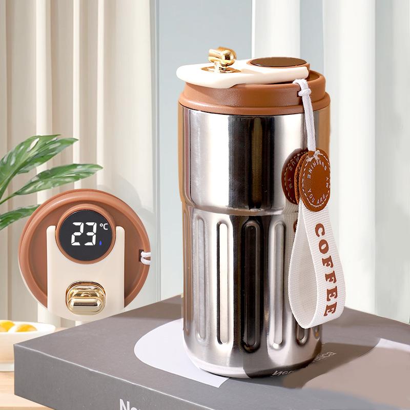 Thermos Cup 316 Stainless Steel Temperature Display Coffee Cup Portable Vacuum Car Easy Cup High Value Gift Cup