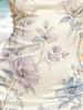 Vintage Watercolor Floral Sleeveless Bodycon Mini Dress, Round Neck Slim Fit Casual Vacation Cover-Up