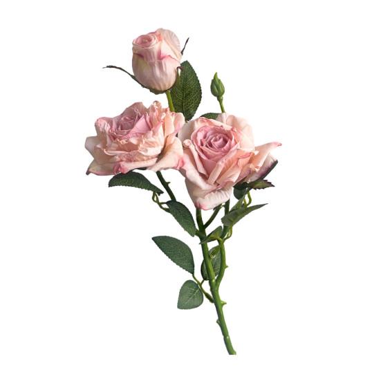 Artificial Flowers 3-Headed French Rose Realistic False Flowers Indoor Outdoor Decoration Wedding Garden Event Photography Props