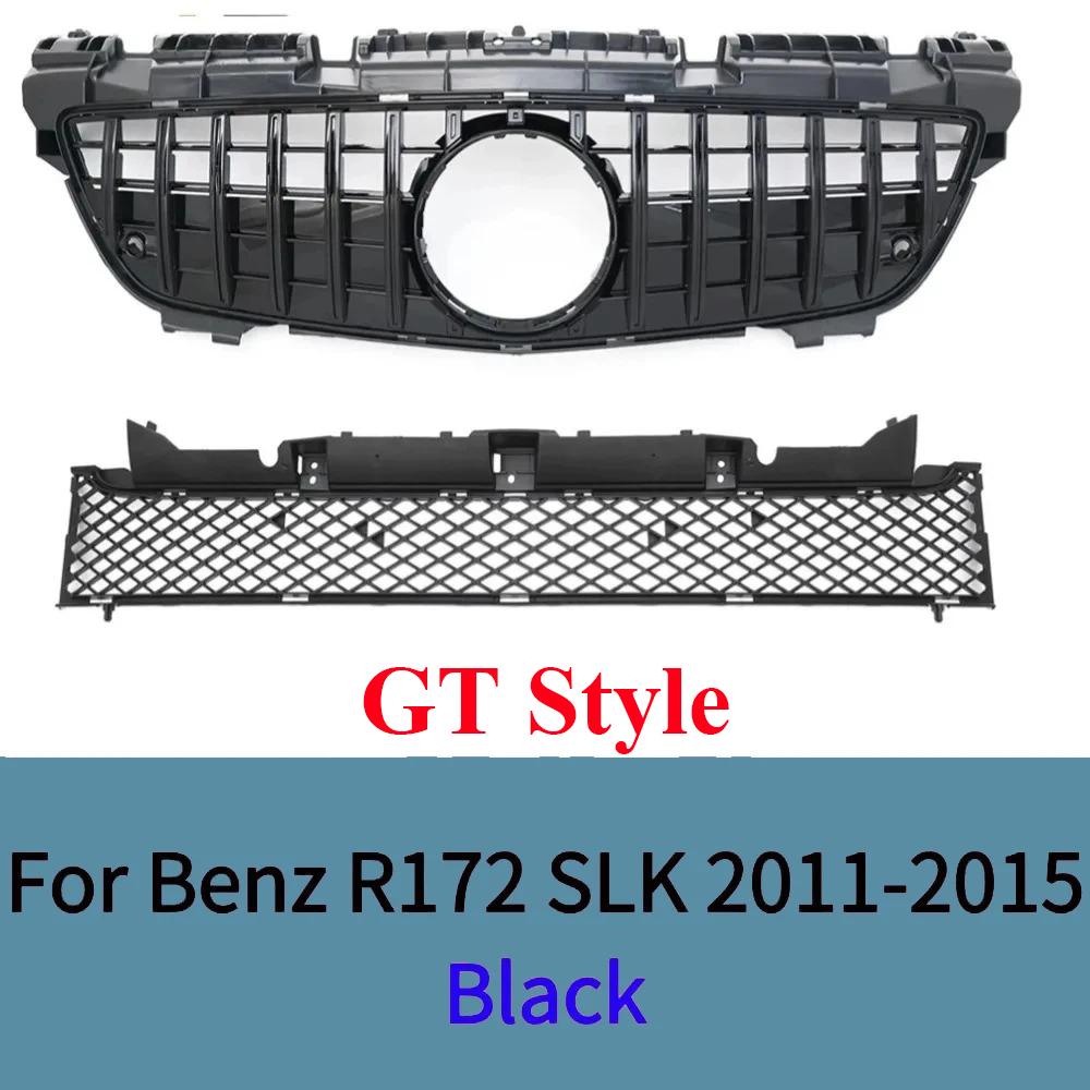 For Mercedes R172 SLK 2011-2015 Front Bumper Grille Mesh Diamond GT Style ABS Plastic Car Styling Tuning Accessories