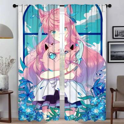 Pocket Monsters Halloween Decoration Blackout Curtain for Room 2 Panel Partition Elegant Room Curtains Shades Tulle for Bedroom