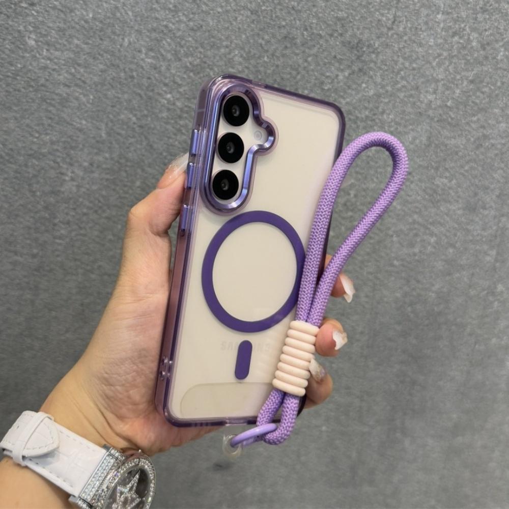 

Wrist Strap Lanyard for Magsafe Case for Samsung S25 Ultra S24 FE S25 Plus S23 FE S24 Ultra Transparent Magnetic Acrylic Cover Galaxy S23