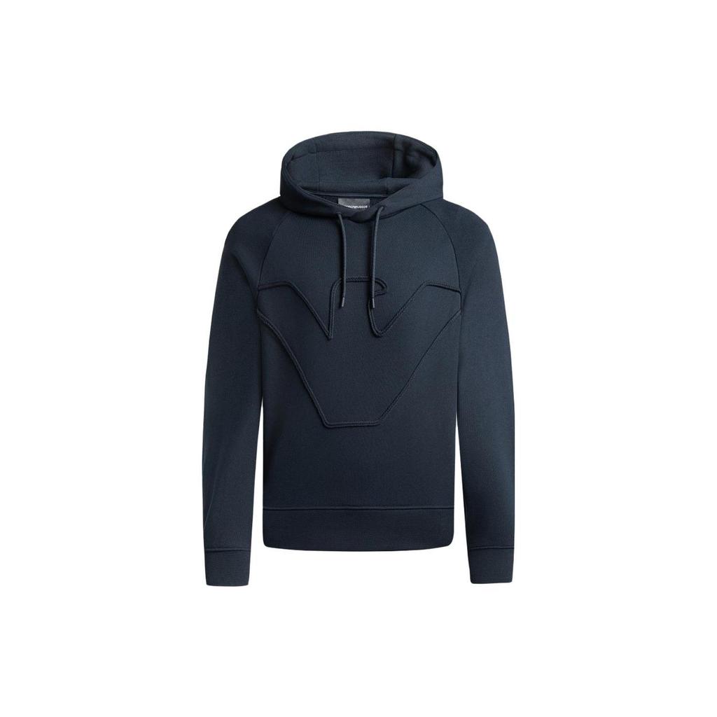 EMPORIO ARMANI Logo Embroidered Drawstring Hoodie 6R1ME4-1JWPZ-09S6