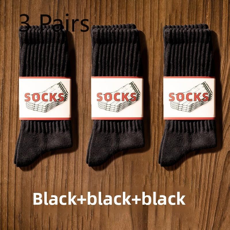 3 Paar lange Retro-Sportsocken aus Baumwolle für Damen und Herren.