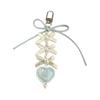Vintage Bowknot and Heart Keychain Trendy Key Holder Stylish Bag Charm Ornament for Fashion Enthusiasts and Gift Seekers
