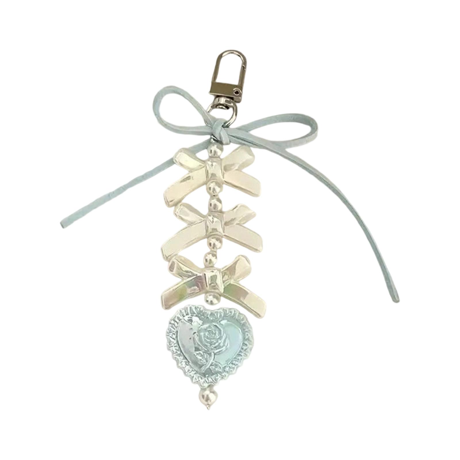 

Vintage Bowknot and Heart Keychain Trendy Key Holder Stylish Bag Charm Ornament for Fashion Enthusiasts and Gift Seekers T2