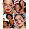 Holiday Tattoo Stickers Waterproof Freckle Tattoos Stickers, USA Flag Face for Independence Safe Skin Decals Day, Patriotic Temporary Body Art