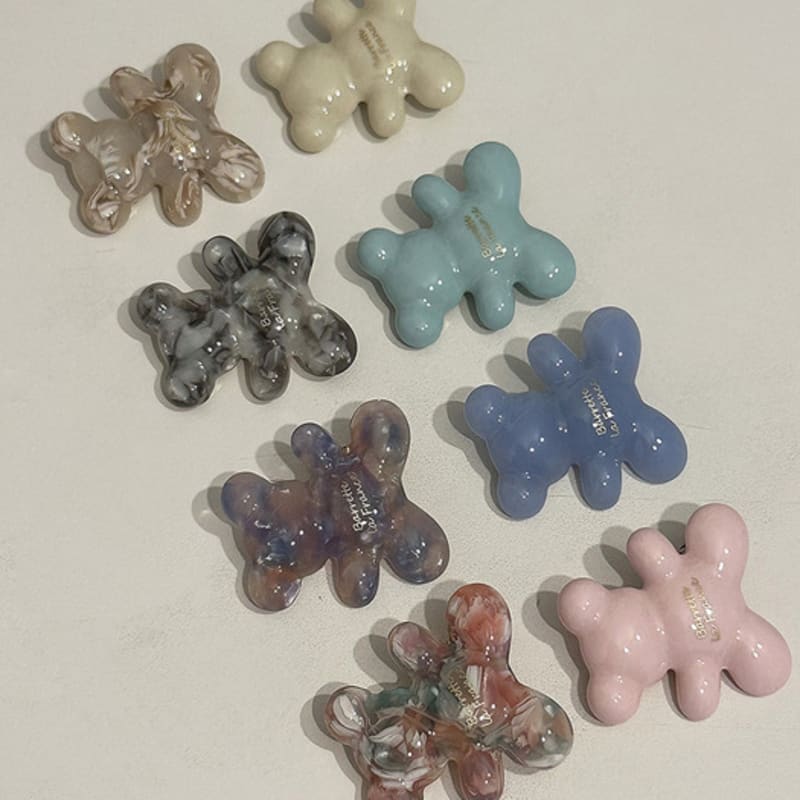 

mosxe Teddy bear hair pin (8color) beige marble