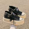 New Women's High-top Canvas Shoes Versatile Stacked Board Shoes Street Style Platform Shoes Wear-resistant Casual Shoes