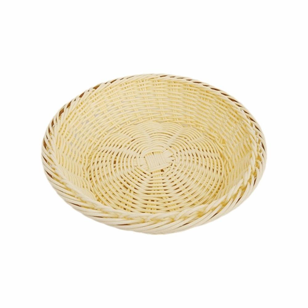 Round Handwoven Fruit Basket Breathable Vegetable Drain Basket Snack Basket Bread Display
